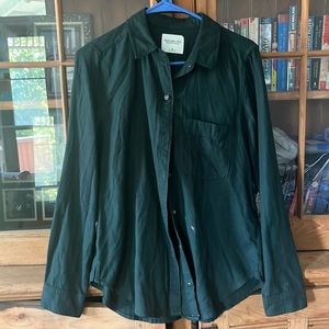 Dark forest green women’s Abercrombie button down medium